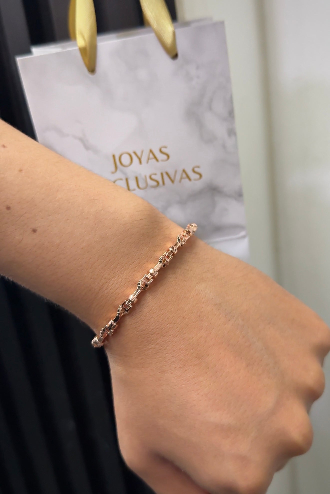 Pulsera rústica cristal negro