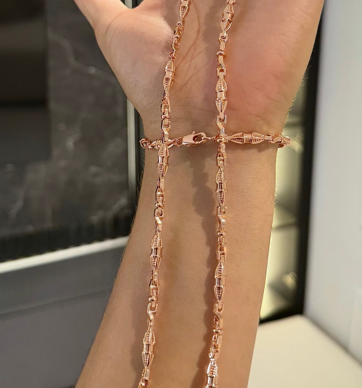 Cadena Dubai oro rosa de lujo