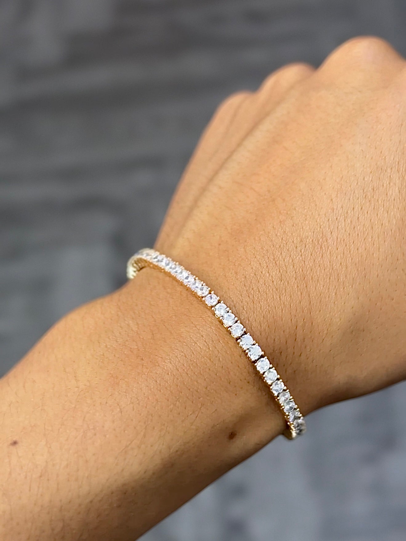 Pulsera tenis tipo diamante grande