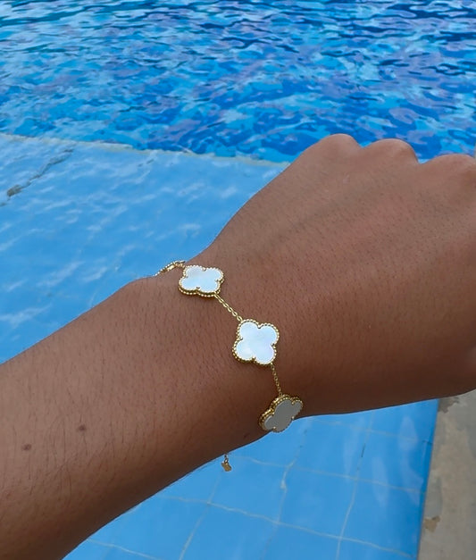 Pulsera van Cleef blanco nácar