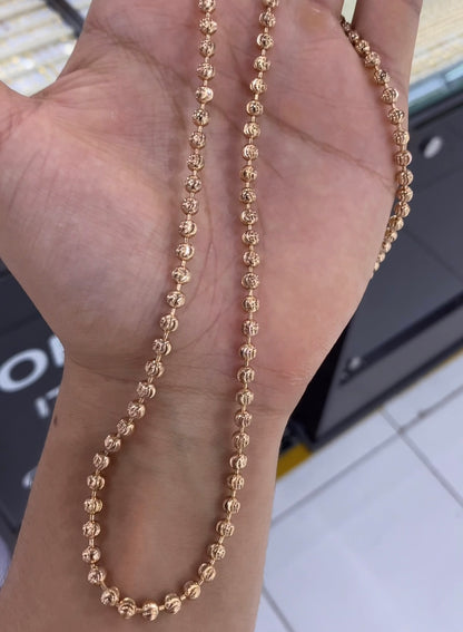 Cadena militar diamantada oro rosa 70cm