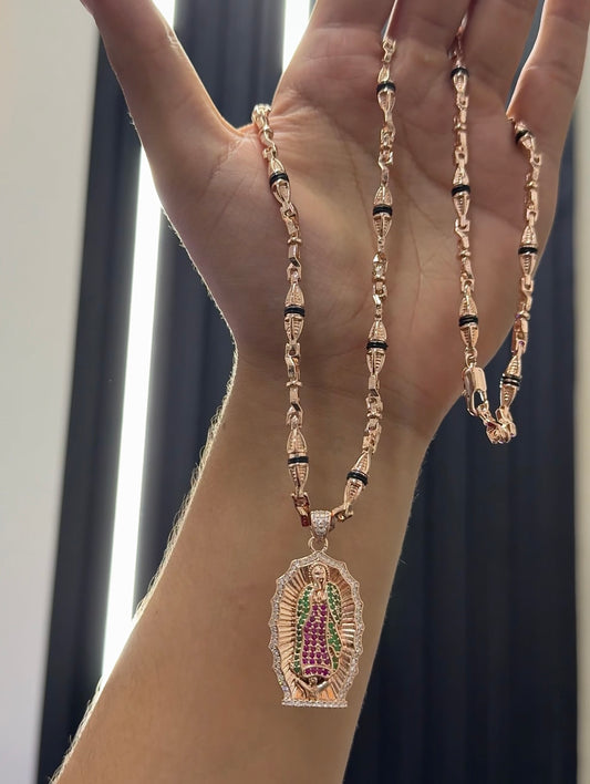 Cadena Dubai rosa con dije