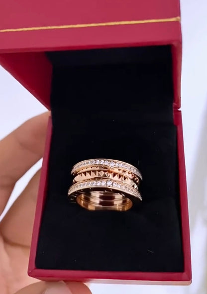 Argolla Bvlgari dimantada oro rosa