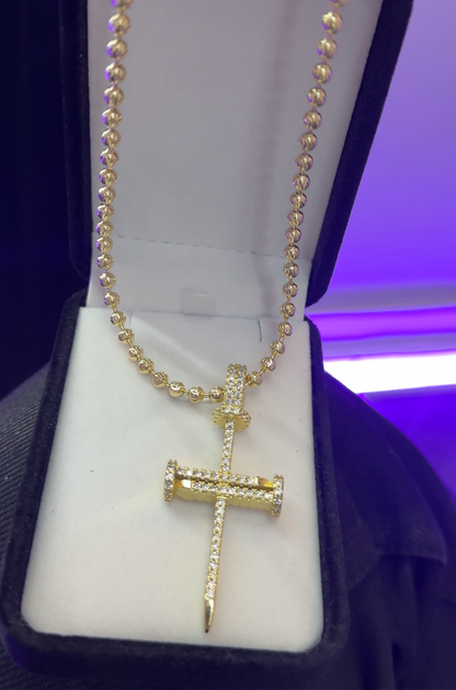 Militar dorada diamantada con cruz brillante