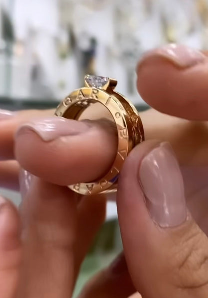 Argolla Bvlgari oro rosa con cristal