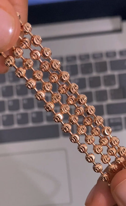 Cadena militar diamantada oro rosa 70cm